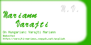 mariann varajti business card